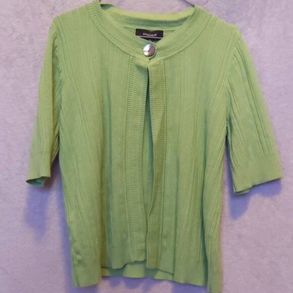Lime Green Jones Wear Cardigan with Quarter Sleeves - Picture 1 of 5